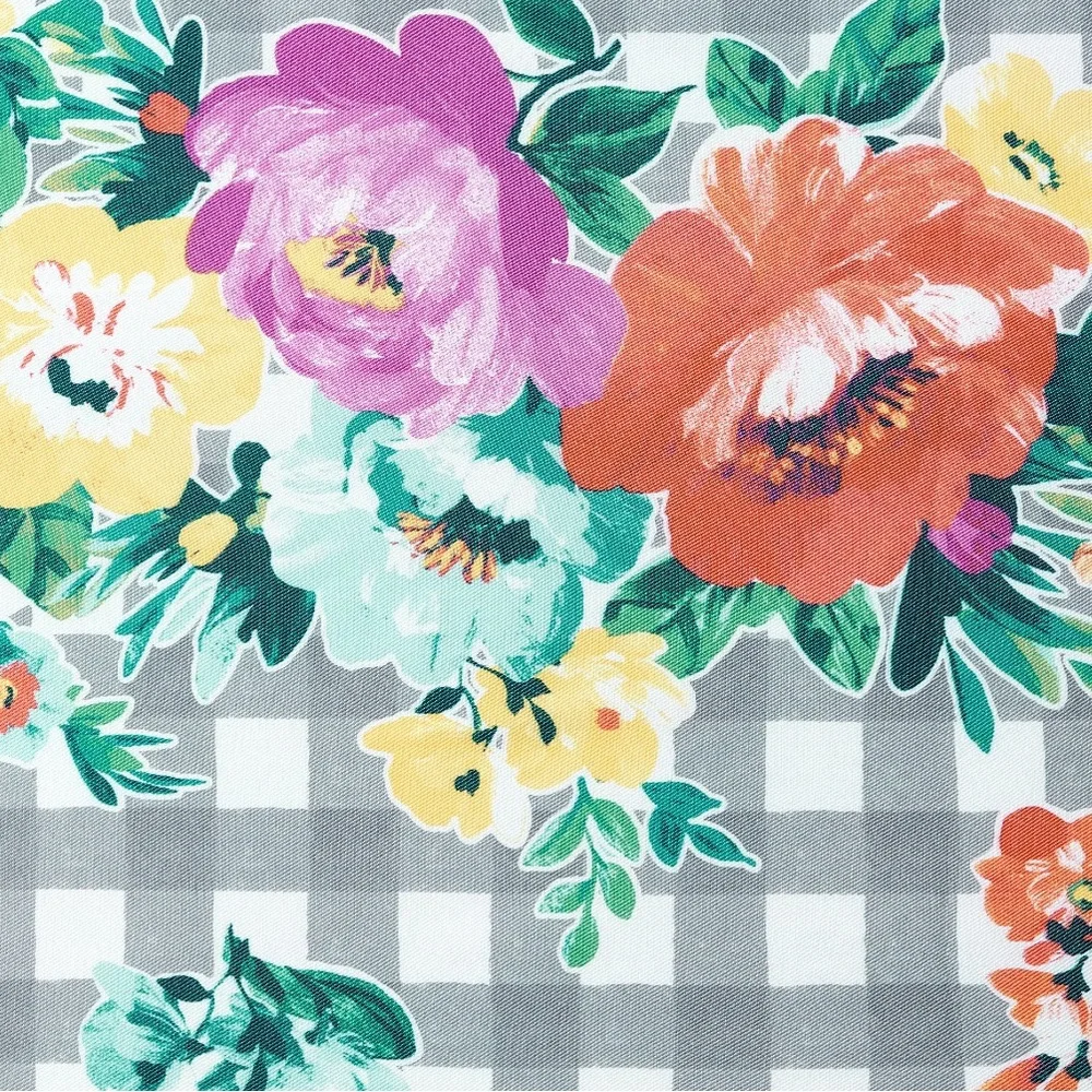 The Pioneer Woman Sweet Romance Gingham Floral Cotton-Rich Shower Curtain